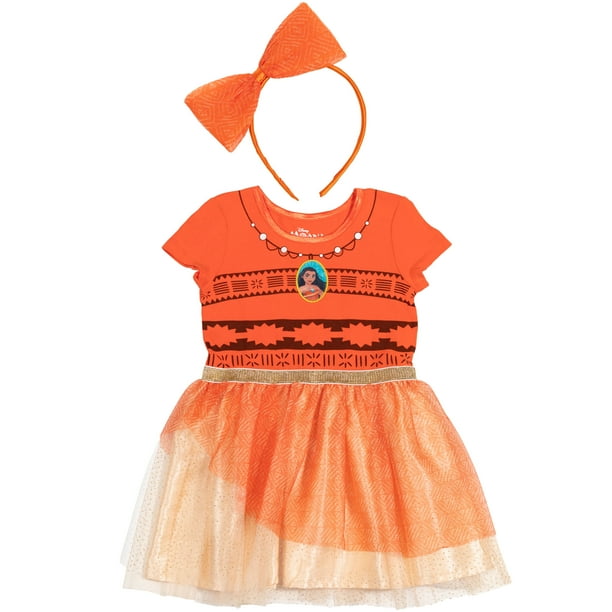 Disney Princess Moana Toddler Girls Costume Dress Gown Headband Set 2t Walmart Com