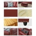 thumbnail image 2 of PonLiving Furniture Room Sectional Set, Leather Sectional Sofa in Home, with Storage Ottoman and Matching Pillows Right Hand Facing Red, 2 of 4