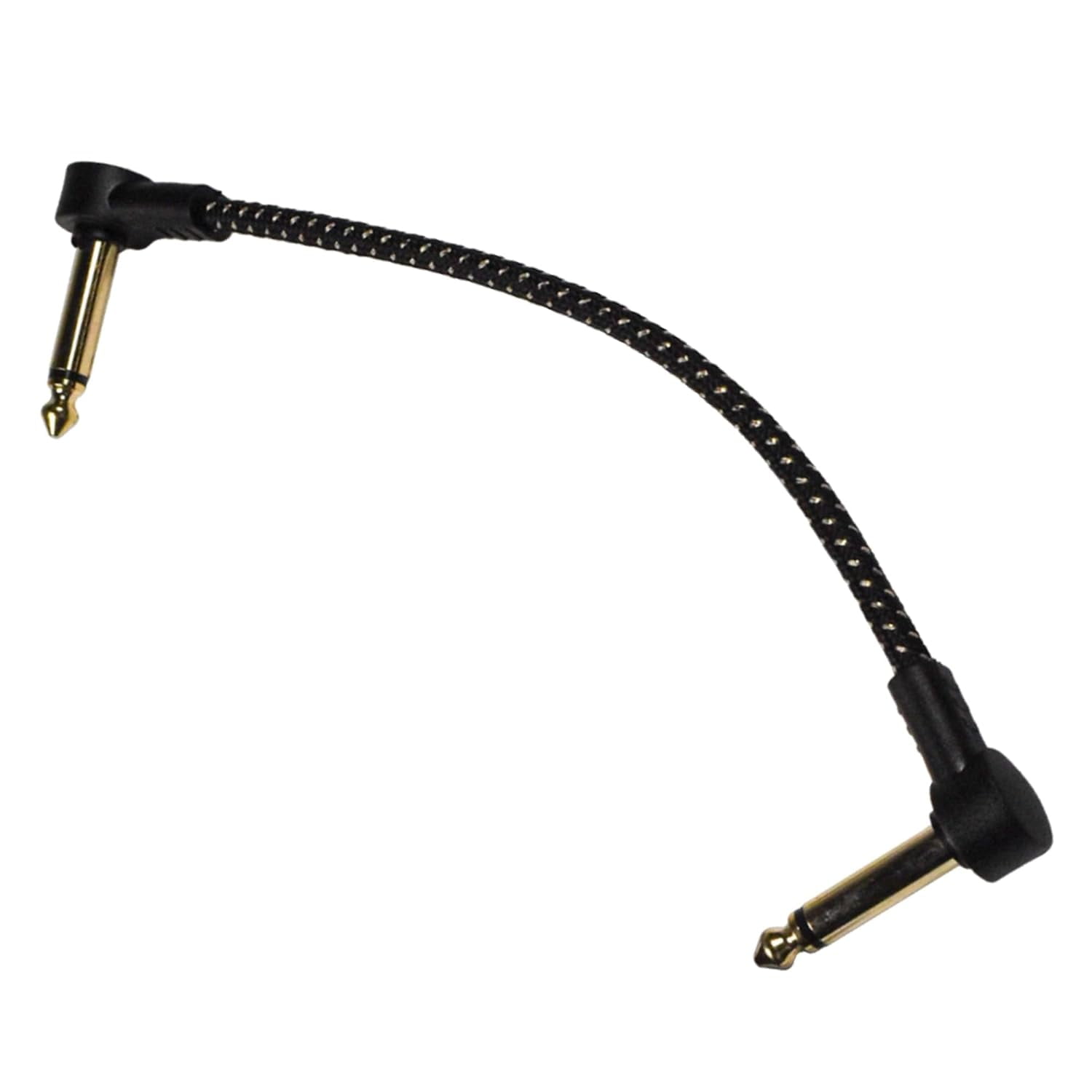 HQRP 6-Pack 1/4 Inch TS Instrument Cable Bass AMP Cord, 6 in Effect Pedal Cable for Electric, Bass Guitar, Electric Mandolin, Pro Audio, Right Angle to Right Angle, 6.35mm Male Jack Stereo Audio Cord