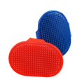 thumbnail image 2 of Cepillo de masaje para perros y gatos, cerdas de silicona suave, cepillo de baño para mascotas, dispensador de champú, cerdas de goma (rojo + azul) ShuxiuWang 9024735005476, 2 of 5