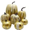 thumbnail image 3 of 7Pcs Artificial Pumpkins for Decorating, Assorted Faux Pumpkin Cute Foam Pumpkins for Halloween Thanksgiving Party, 3 of 6