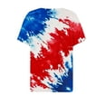 thumbnail image 4 of Cavosen Red White and Blue Tops for Women Petite Independence Day Short Sleeve V Neck T Shirts USA Star Striped Graphic Tops Lady XL 4th of July Casual T Shirts Red White and Blue Tunic Tees, 4 of 5