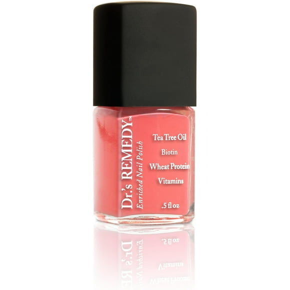 Esmalte de uñas enriquecido Drs Remedy: no tóxico, natural y orgánico - Formulado por médicos: fortalece, restaura, cura y protege 'libre de 24' - GIDDY Grapefruit