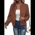 thumbnail image 2 of Chaqueta Informal de Mujer con Cuello Alto y Cremallera, Ideal para Otoño. Conjuntos con Bolsillos. Color Caramelo 4XL, 2 of 9