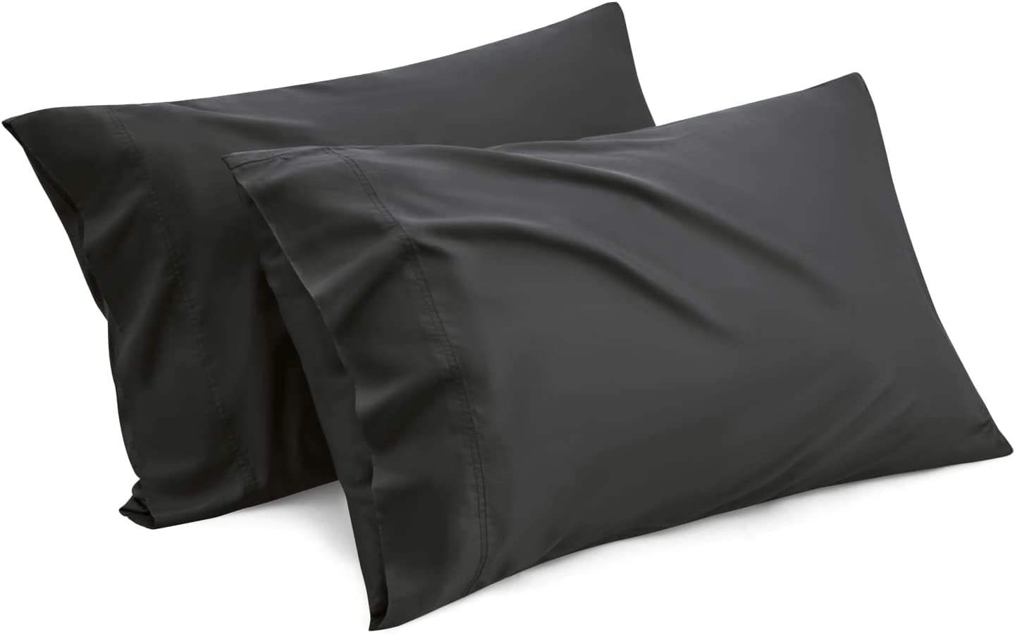 Bedsure Queen Cooling Pillow Cases Rayon Derived from Bamboo, Black Set of 2,Pillow Covers