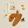 thumbnail image 2 of TOWED22 Toddler Baby Boy Halloween Outfit Print Graphic Long Sleeve Sweatshirt and Pants Fall Winter Set, 2 of 4