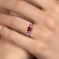 thumbnail image 4 of Gem Stone King 18K Rose Gold Plated Silver Red Garnet and Pink Created Sapphire Engagement Ring for Women | 2.10 Cttw | Round 6MM | Gemstone January Birthstone | Size 9, 4 of 6