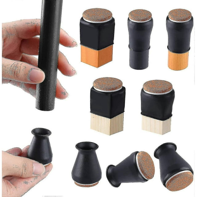16 protectores de suelo de silicona para patas de silla con ajuste de fieltro Adecuado para patas de mesa con un diámetro de 1,8-3 cm