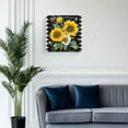 thumbnail image 2 of Canvas Print Wall Art Sunflowers Vintage Floral Bee Farmhouse Black Buffalo Plaid Framed Canvas Art Wall Decor Pictures Painting Morden Artwork for Living Room Bedroom, Ready to Hang, 20"x20", 2 of 4
