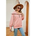 thumbnail image 3 of XCHQRTI Women's Zipper Sweatshirt V Neck Lapel Hoodie Long Sleeve Pullover Loose Fit Fall Sweatshirt, 3 of 8