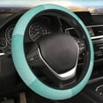 thumbnail image 4 of Uemuo Teal Turquoise Glitter Printed Car Elastic Steering Wheel Cover - Universal Car Accessory for Diverse Cars Anti-Slip, and Comfortable- 15", 4 of 8