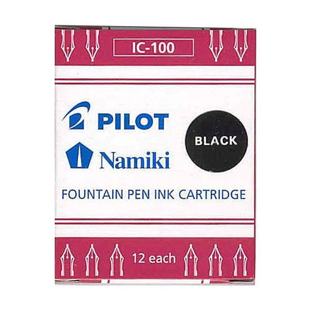 Pilot Metropolitan Fountain Pen, Silver, M nib with 12-pk Pilot Ink Cartridges