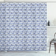 thumbnail image 1 of Entomology Shower Curtain, Paintbrush Drawn Horizontal Stripes and Dragonflies, Fabric Bathroom Set with Hooks, 69W X 70L Inches, Dark Ceil Blue Dark Violet Blue White, by Ambesonne, 1 of 2