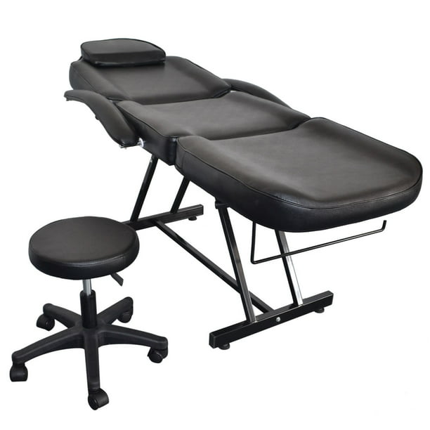Zimtown 73" Adjustable Tattoo Chair with Hydraulic Stool, Black Massage  Table Bed - Walmart.com