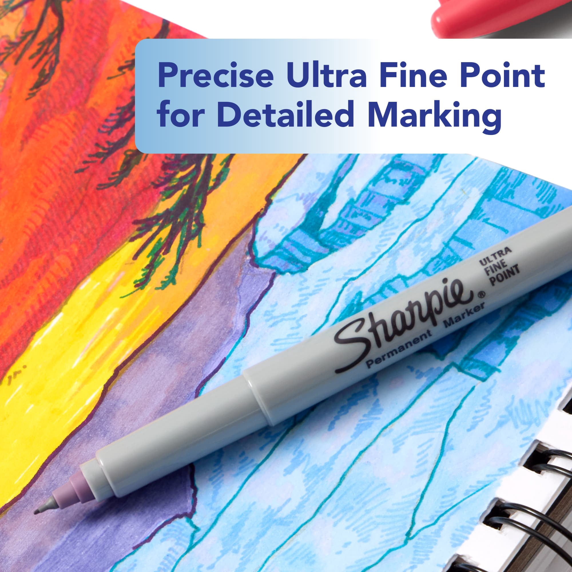 Sharpie Permanent Markers Bold Horizons Collection Sorbet Skies Assortment Fine Tip 12 Count