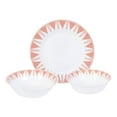 thumbnail image 1 of Ultra By Gibson Piper Point 12 Piece Double Bowl Dinnerware Set, Red, Opal Glass, 1 of 5