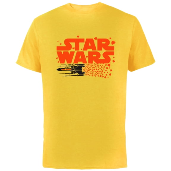 Star Wars Logo X-Wing Luke Skywalker R2-D2 Splatter Hearts - Short Sleeve Cotton T-Shirt for Adults - Customized-Yellow