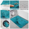 thumbnail image 6 of Turquoise Marble Bath Mat 3 Piece Bathroom Rug Set, Minimalist Abstract Golden Fluid Art Non Slip Bath Rug Contour Mat and Toilet Lid Cover, Absorbent Shower Mats Soft Bath Rugs and Mats Sets, 6 of 8