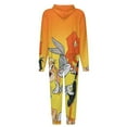 thumbnail image 5 of Looney Tunes Cartoons Men's Hooded Jumpsuit - Zip Up One Piece Pajamas Soft Cozy Winter Warm Plush Loungewear, 5 of 8