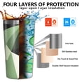thumbnail image 3 of Green and Beige Modern Art Geometric 10oz Tumblers Stainless Steel Tumbler with Lid and Straw,Vacuum Insulated Double Wall Travel Tumbler Cups with Cleaning Brush for Coffee, Tea, 3 of 4