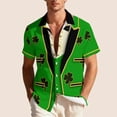 thumbnail image 5 of LYEAA Mens St.Patricks Day Shirt Collared Short Sleeve Shirt Clover Print Lightweight Button down Blouses Summer Holiday Tops, 5 of 8