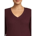 thumbnail image 4 of Terra & Sky Women's Plus Size V-Neck Sweater Dress, 4 of 5
