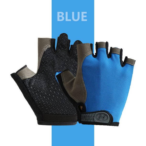 Profesional gimnasio Fitness transpirable antideslizante mujeres hombres medio dedo verano pesca ciclismo guantes sin dedos mujer bicicleta Deng Xun unisex