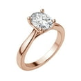 thumbnail image 2 of 1 ct Oval cut Lab Grown Diamond  Engagement Ring 14k Rose Gold All Size, 2 of 5
