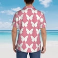 thumbnail image 4 of Gukieu Butterfly 2 Print Men's Short-sleeved Shirts, Button-down Lapel Hawaiian Shirts, T-shirts, Beach Vacation Summer Casual Wear,Large, 4 of 7