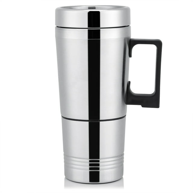 Water Heated Mug 12V/24V 300ML Stainless Steel Electric Coffee Tea Water Heating Cup Driking Bottle for Car(24V)
