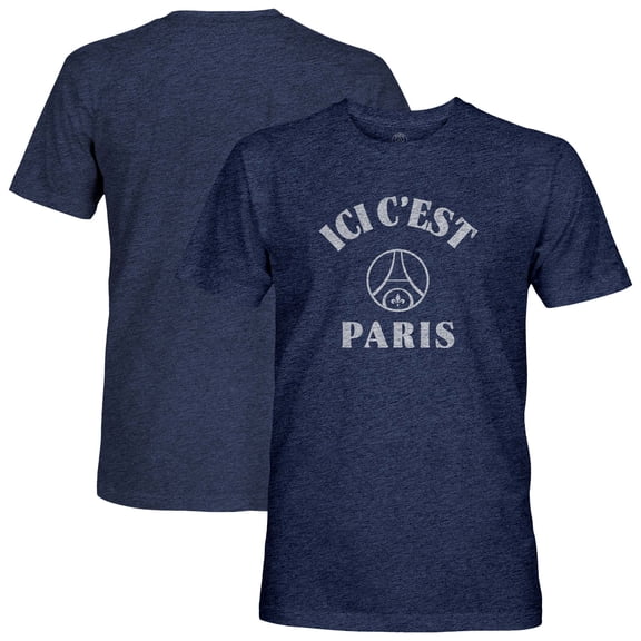 Men's 1863FC Navy Paris Saint-Germain Team Arch Vintage Tri-Blend T-Shirt