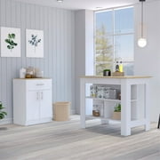 Depot Eshop CKIT37 California Kitchen Set, White & Light Oak - 2 Piece
