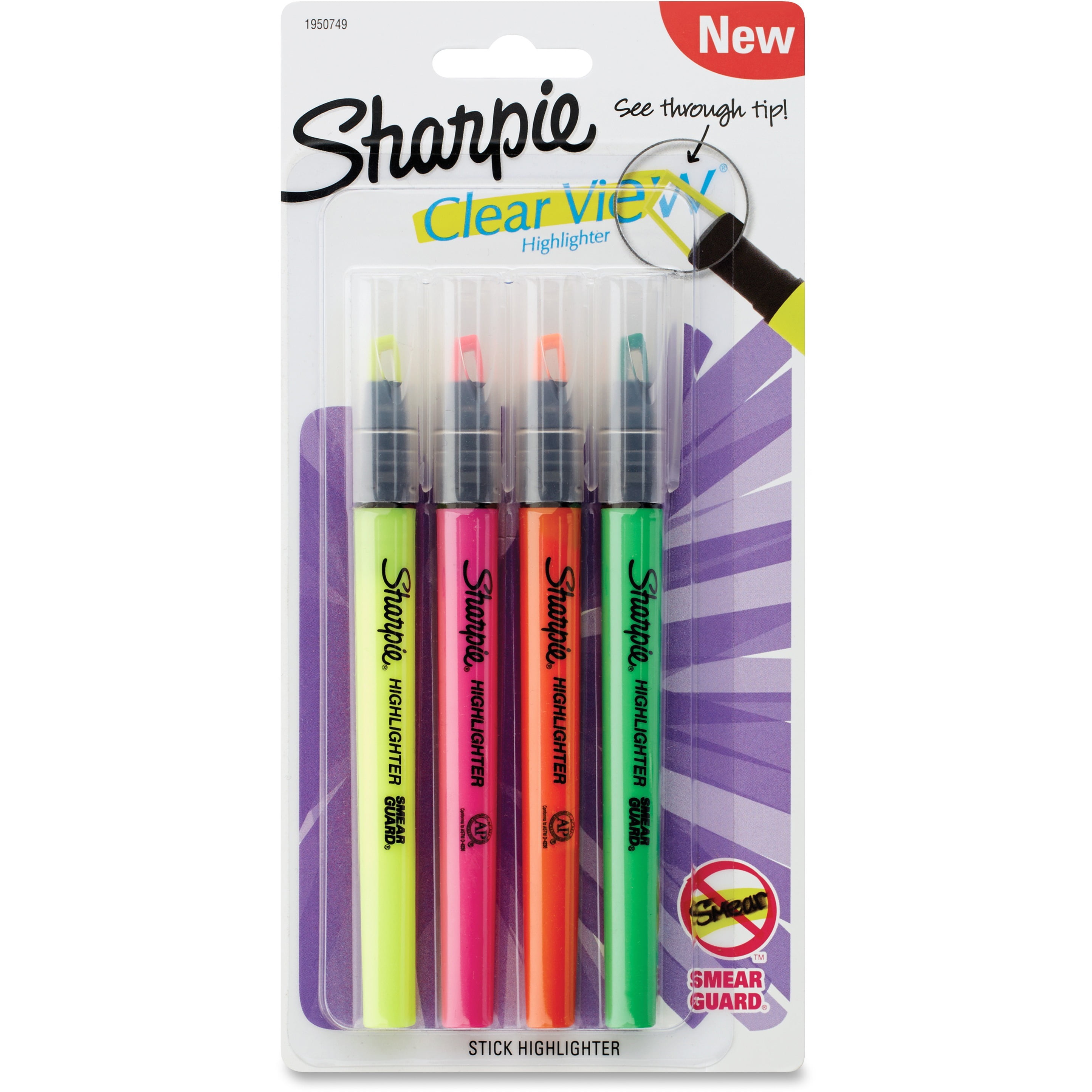 Sharpie Clear View Highlighter, 4 / Pack (Quantity)