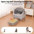thumbnail image 3 of Extra Large Self-Cleaning Cat Litter Box, App Controlled Open Top Automatic Litter Box with Raised Step, Dual Odor Removal & Ambient Light, 2 Weeks Maintenance-Free Waste Bin for Multi-Cat Households, 3 of 6