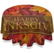SKYSONIC 60" Thanksgiving Pattern Round Table Cloth, Spill Proof Wrinkle-Free Oil-Proof Waterproof Microfiber Tablecloth for Kitchen Dinning Room Party Home Picnic, Diameter Table Cover