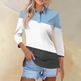 thumbnail image 2 of biudgviw Top for Women Turndown Collar 3/4 Sleeve Trendy T Shirts Dressy Plus Size Casual Tee Work Office Fall Tunic Blouses, 2 of 6