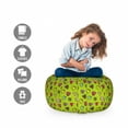 thumbnail image 2 of Love Storage Toy Bag Chair, Hand Drawn Hearts Sketch with Various Shapes and Sizes Love Affection, Stuffed Animal Organizer Washable Bag, Small Size, Avocado Green and Red, by Ambesonne, 2 of 3
