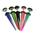 thumbnail image 5 of EHJRE 10pcs Colorful Acrylic Taper Stainless Steel Pin Faux Gauge Ear Stretching, 5 of 9