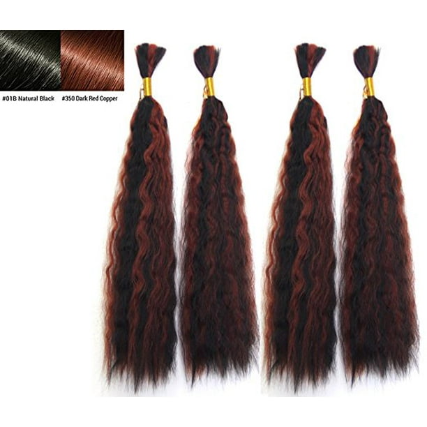 Wet N Wavy Bulk Virgin Remy Hair Synthetic Fibers for Box Braiding Crochet  Braids MAKE WAVE BY HOT WATER - 2 Pack DEAL Length 18 Inch ( #1B/350) -  