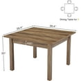thumbnail image 3 of Finmind 39.4 Inches Square Dining Table for 4 People, Wooden Kitchen Table Small Dinner Table with Oak Finish Top and Solid Wood Legs, Grayish-Brown (Only Table), 3 of 5