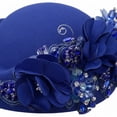 thumbnail image 7 of Vjnyvs Retro Wedding Hats Women Pillbox Hat with Flowers Fascinator Hat Cocktail Evening Party Cap Soft Felt Beret for Ladies, 7 of 7