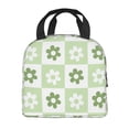 thumbnail image 4 of ZICANCN Insulated Lunch Bag for Women Men, Green Floral Patchwork Plaid Reusable Cute Lunch Bags for Picnic School Work Office, 4 of 8