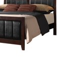 thumbnail image 3 of Leatherette Padded Queen Size Bed with Vertical Channels, Brown, 3 of 5