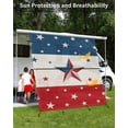 thumbnail image 3 of 4th of July RV Awning Sun Shade Screen 9'X7' Patriotic American Barn Star Flag Mesh Sunscreen Red Blue Stripes Awning Shade Screen with Zipper UV Blocker Completed Kits for RV Motorhome Camper, 3 of 7