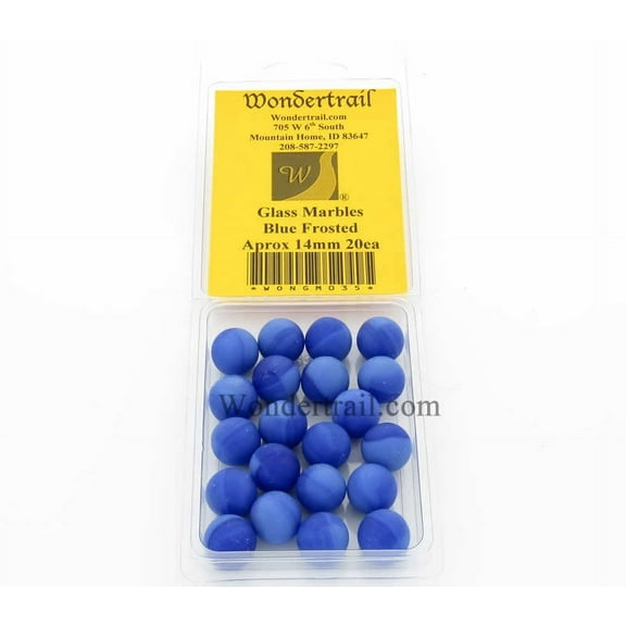 Celtic Blue Frosted Marbels 14mm Glass Marbles Pack of 20