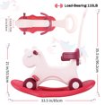 thumbnail image 3 of Wdmiya 4 in 1 Balance Rocking Horse for Toddlers 1-3 Years Old, Baby Rocking Toy Fun Birthday Gift, Indoor Outdoor Toddler Push Car with Detachable Board, Pink, 3 of 7