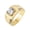 B Gold, variant on Men Clear CZ Statement Ring Stainless Steel Silver Wedding Engagement Eternity-H Silver-11
