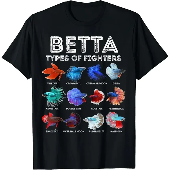 Betta Fish Types of Fighters for Aquarium Lover T-Shirt