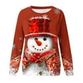 thumbnail image 4 of Xmas Novelty Women's 2025 Christmas Fashion Printed Round Neck Sweatshirt - Loose Drop Shoulder Long Sleeve Capless Top, Festive Snowflake Graphic Pullover, Comfy Holiday Novelty Outfit, 4 of 4