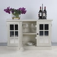 thumbnail image 6 of CQSXDA Functional 45" Wide Storage Cabinet With 3 Mirrored Acrylic Doors Adjustable Shelves For Living Room Dining Room Kitchen, White Oak, 6 of 17